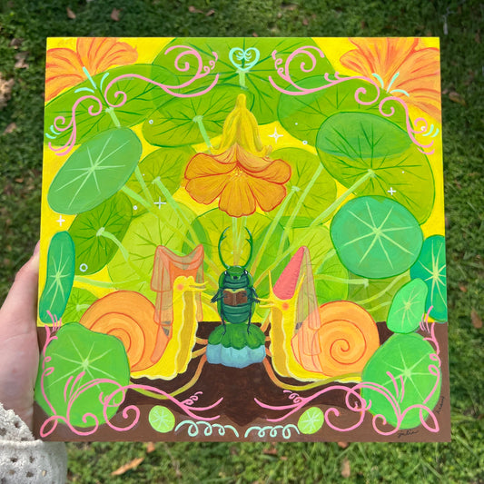 Under the Nasturtiums - Original Painting