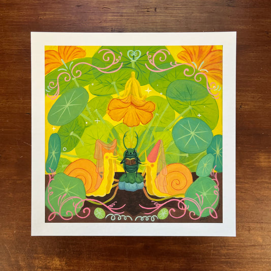 Under the Nasturtiums Art Print