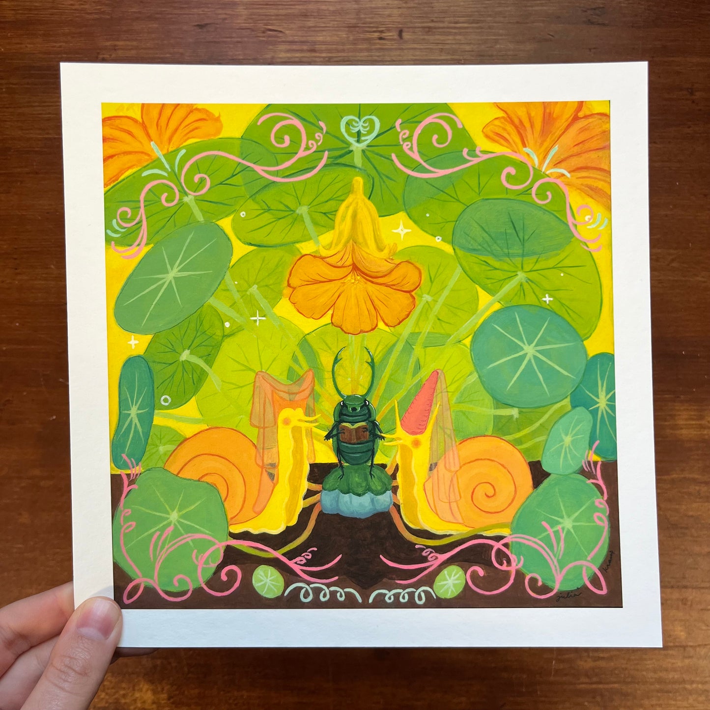 Under the Nasturtiums Art Print