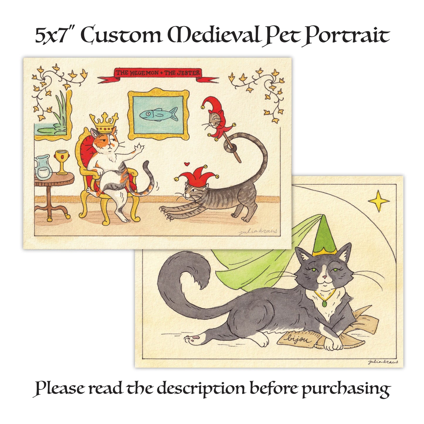 Custom Medieval Pet Portrait